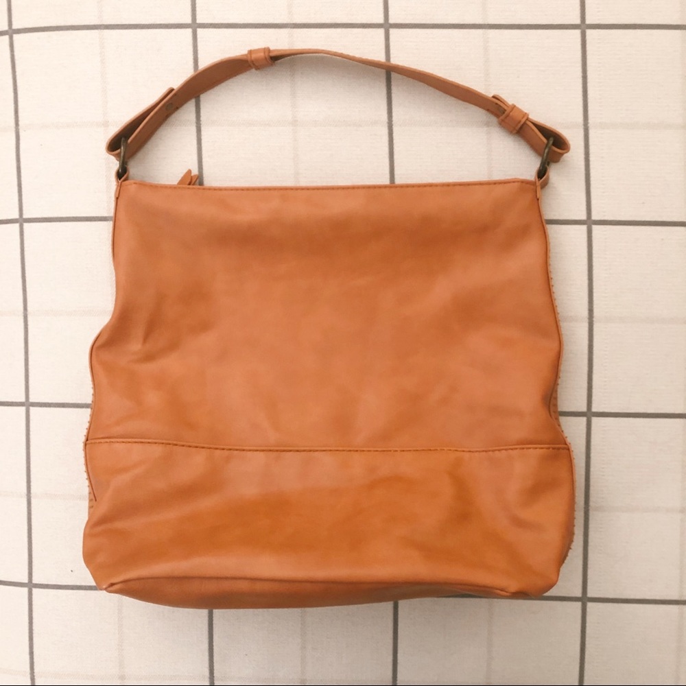 Universal thread brown faux leather hobo purse